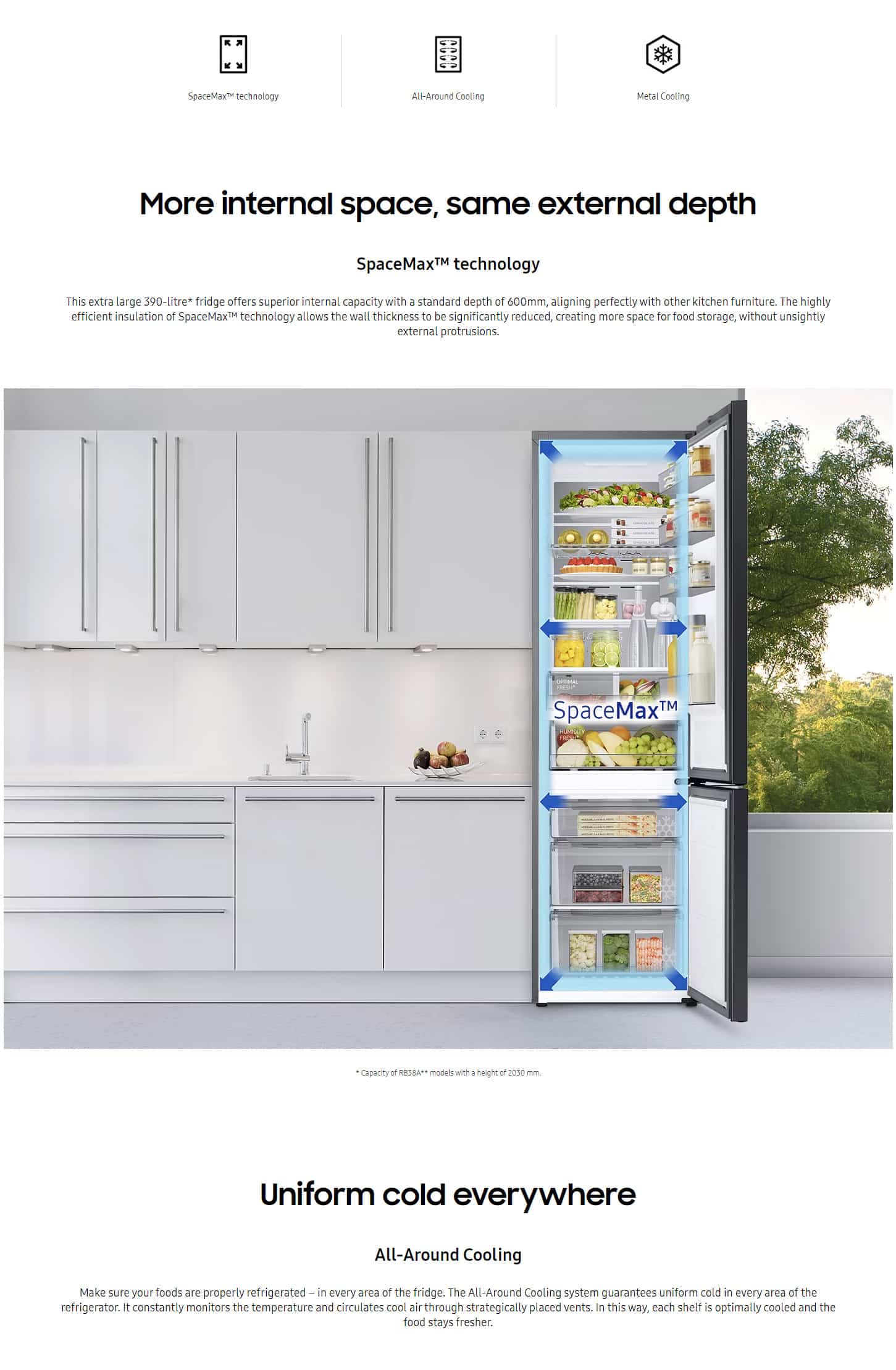 Samsung RB38A7B6D22 Bespoke Combi Fridge-Freezer ALL 1