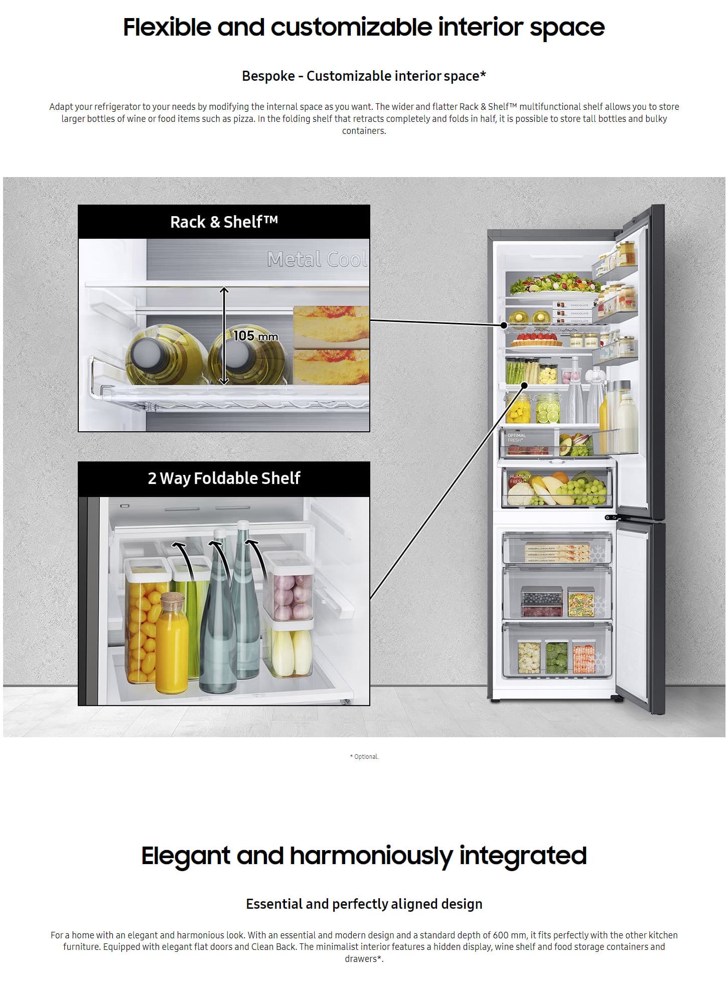 Samsung RB38A7B6D22 Bespoke Combi Fridge-Freezer ALL 7