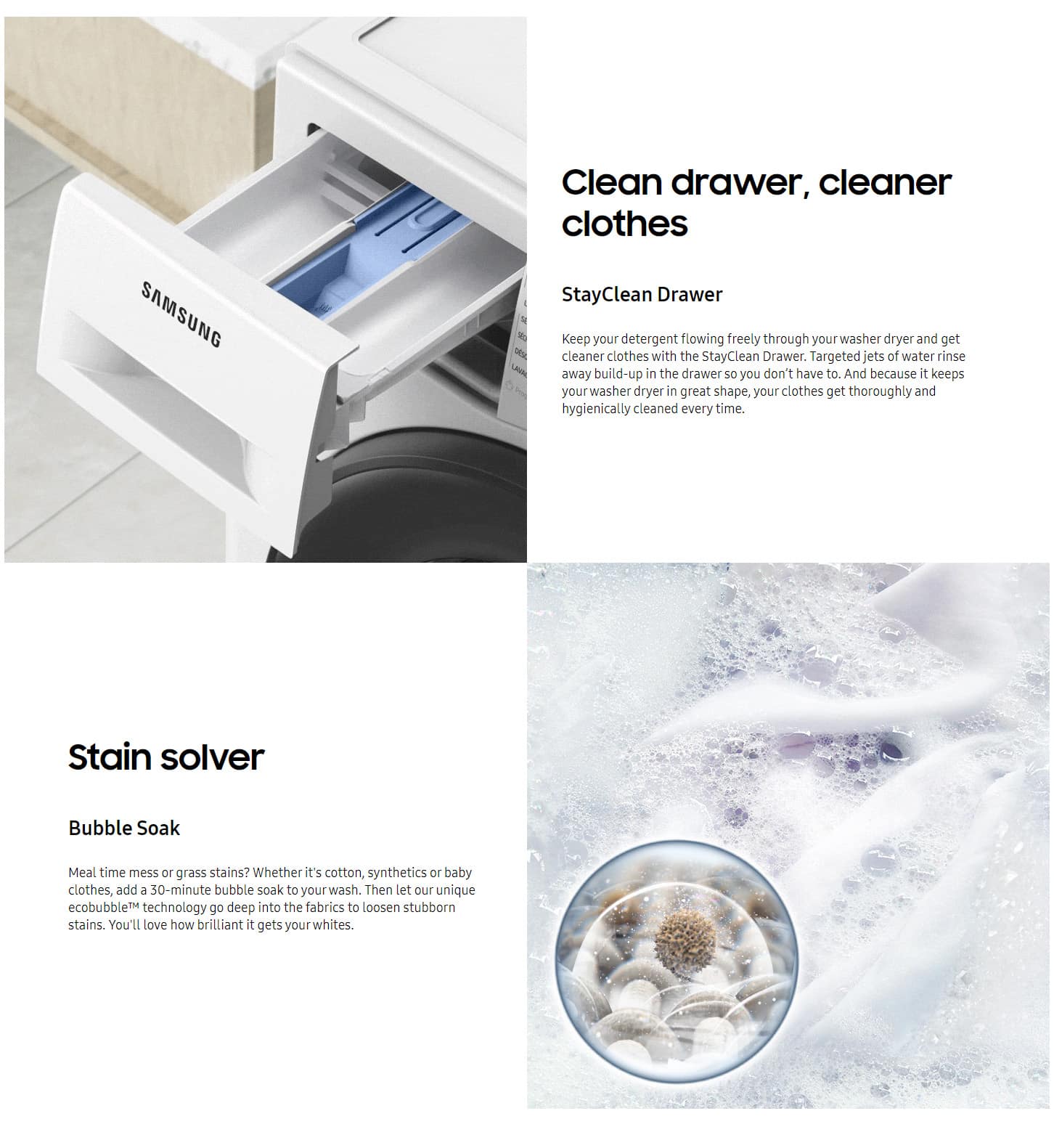 Samsung WD90TA046BE Eco Bubble™ Washer Dryer, 9Kg+6Kg 1400rpm ALL 6