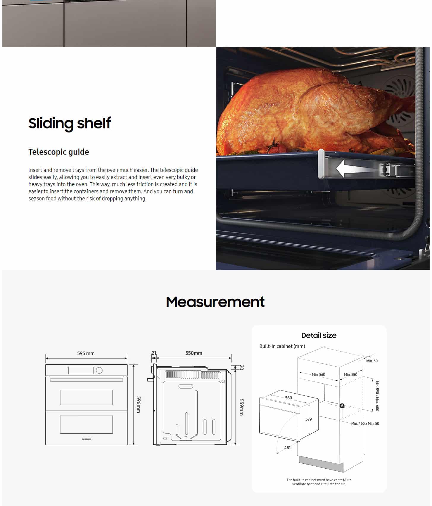 Samsung NV7B5770WBK U5 Dual Cook Flex™ Series 5 76L Steam Oven ALL 10