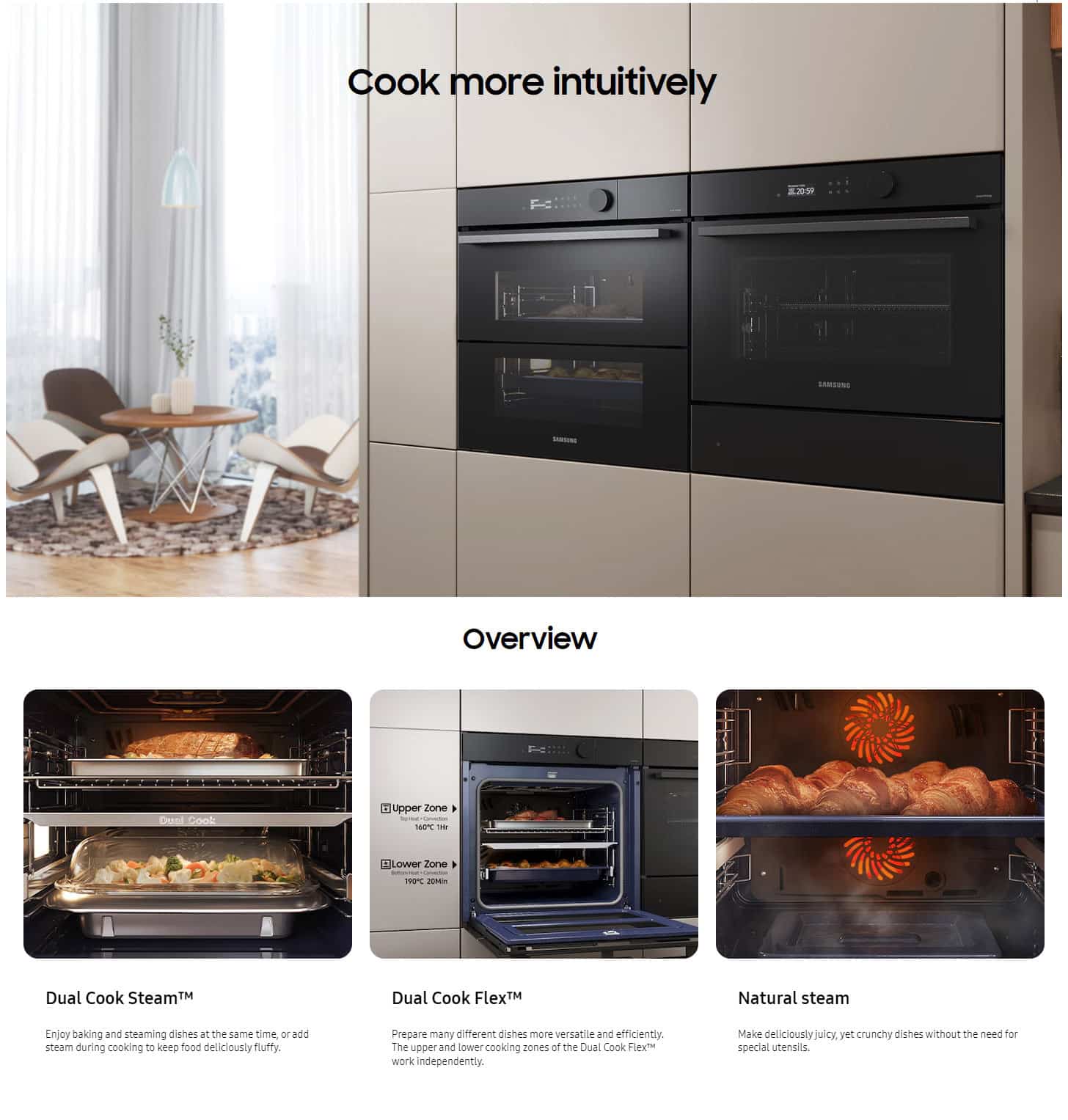 Samsung NV7B5770WBK U5 Dual Cook Flex™ Series 5 76L Steam Oven ALL 2