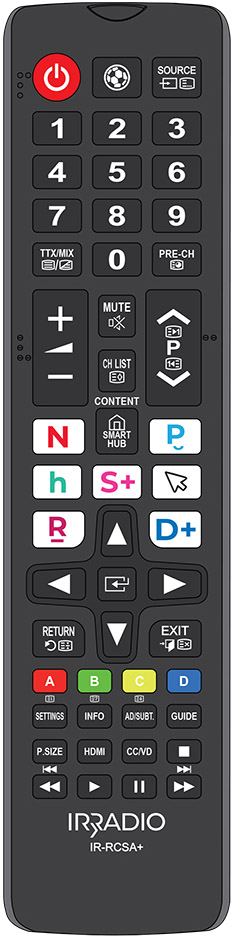 Irradio IR-RCHA+ Universal Remote Control for Smart LCD/LED Samsung TVs