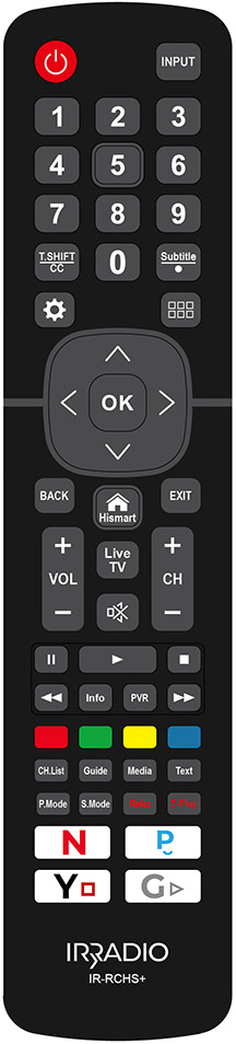 Irradio IR-RCHS+ Universal Remote Control for Smart LCD/LED Hisense TVs