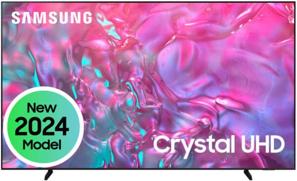Samsung TV Crystal UHD 4K 98” UE98DU9070UXZT Smart TV Wi-Fi Graphite Black 2024, Crystal 4K Processor, 4K Upscaling, Slim Look, OTS Lite