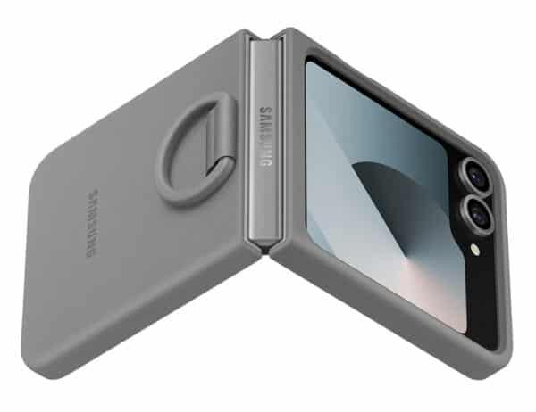 Samsung Galaxy Z Flip6 Silicone Case with Ring - Grey - Image 4