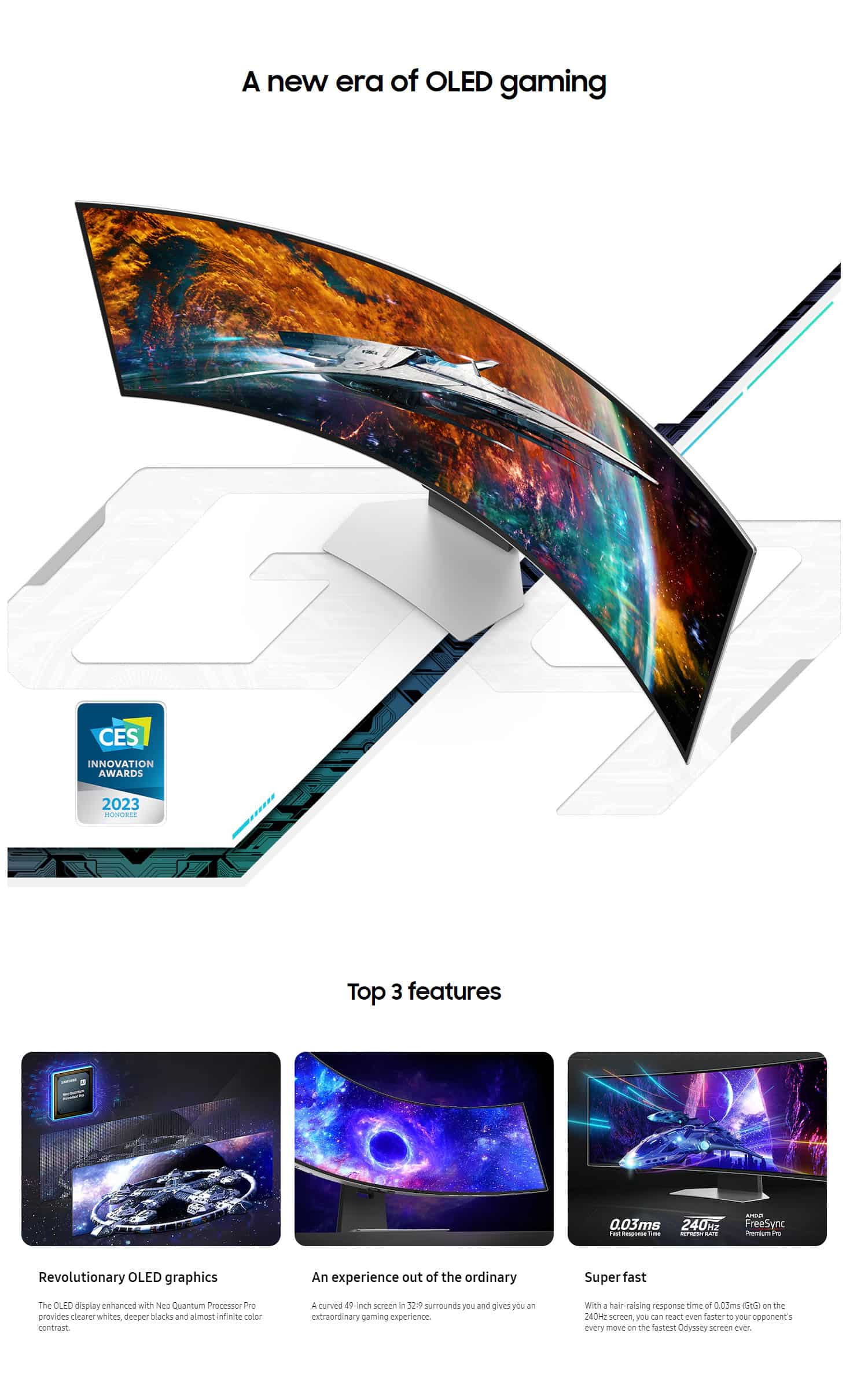 Samsung LS49CG950SUXEN 49 Odyssey OLED G9 Dual QHD Curved Gaming Monitor ALL 1