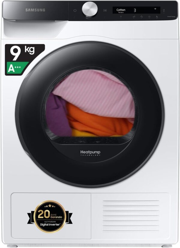 Samsung DV90T5240AE/S3 Ai Control Optimal Dry Tumble Dryer, 9Kg A+++
