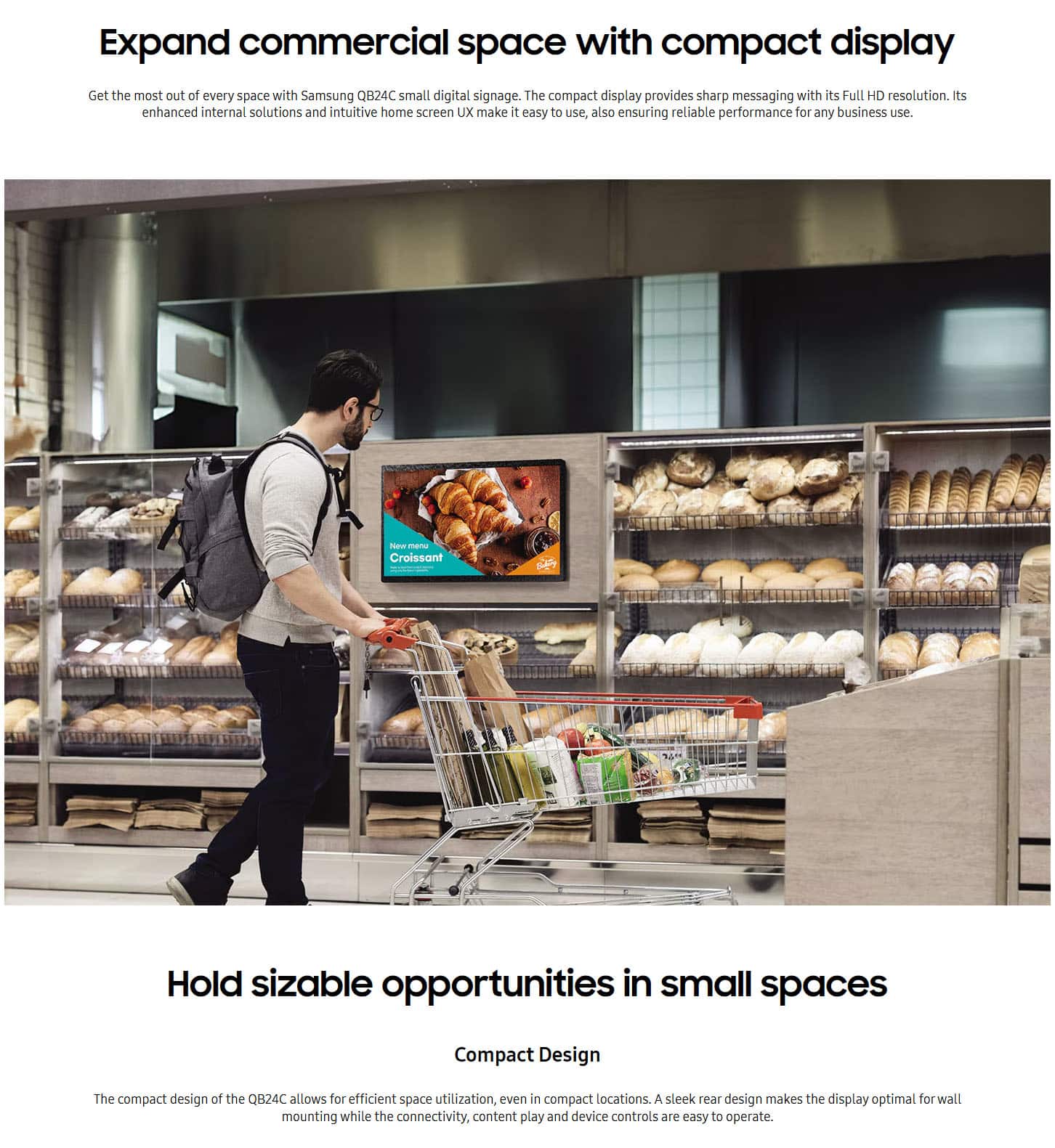 Samsung LH24QBCEBGCXEN 24 Crystal UHD QBC Series Smart Signage ALL 1