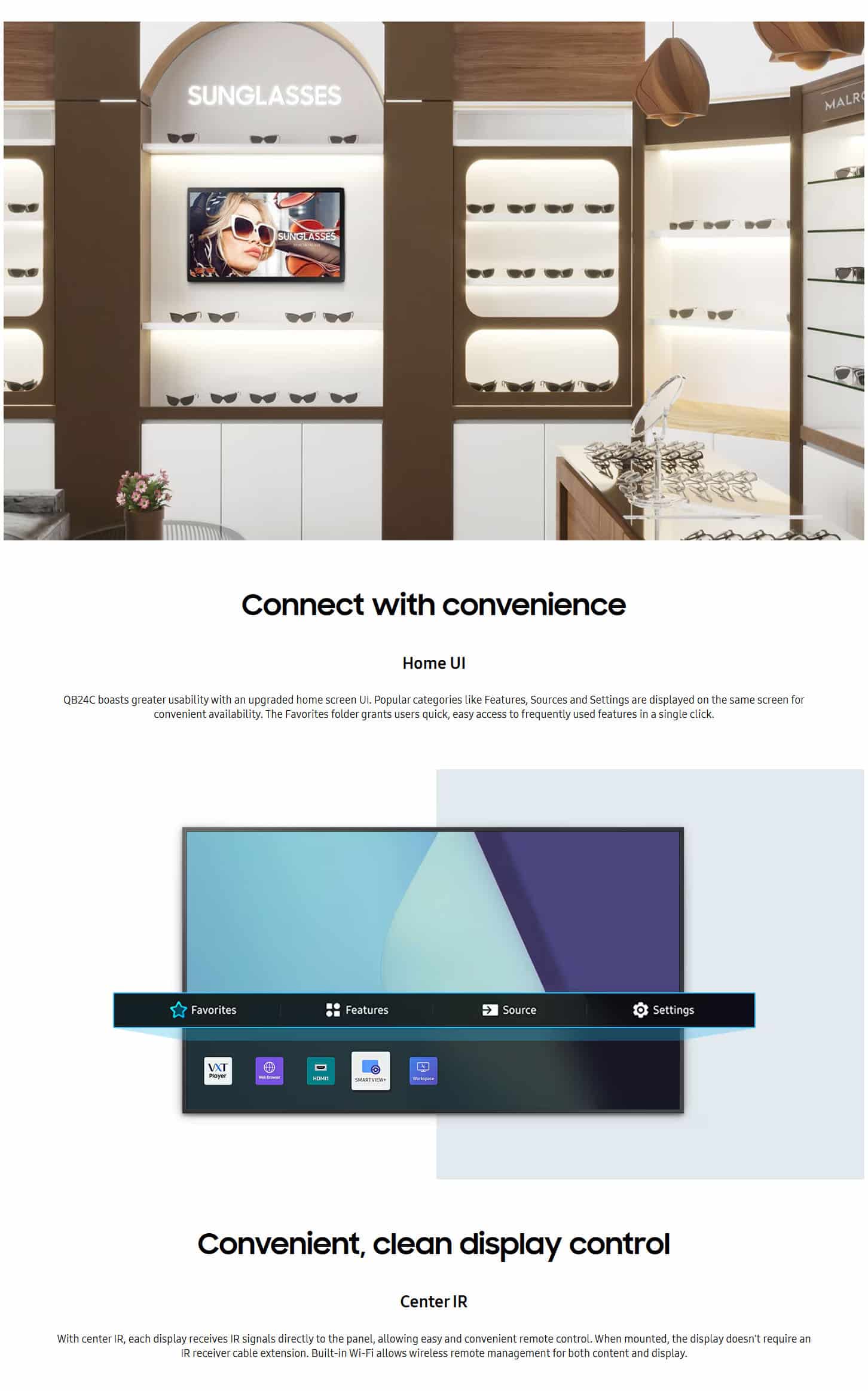 Samsung LH24QBCEBGCXEN 24 Crystal UHD QBC Series Smart Signage ALL 2