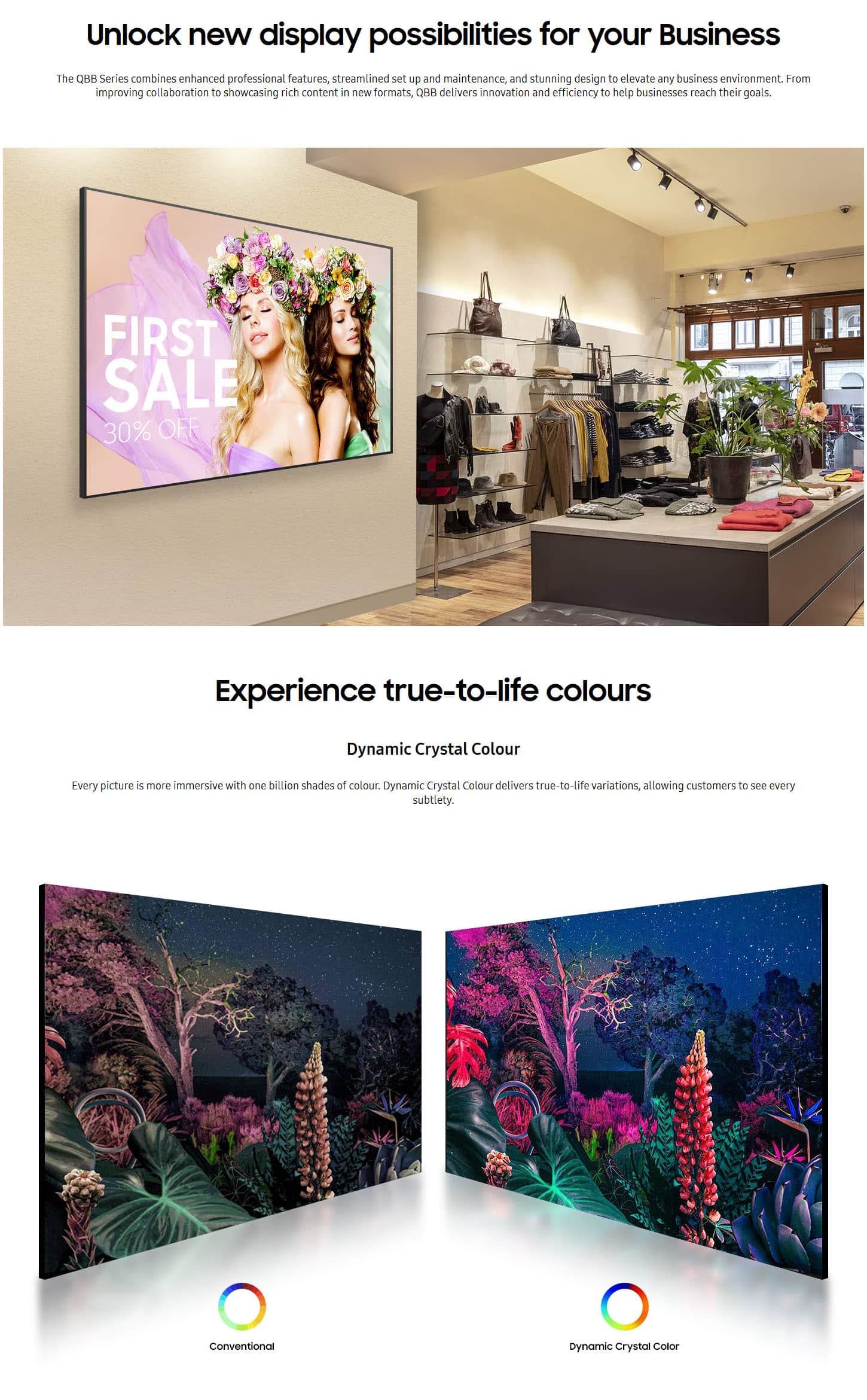 Samsung LH75QBBEBGCXEN 75 QBB UHD 4K Professional Smart Signage ALL 1
