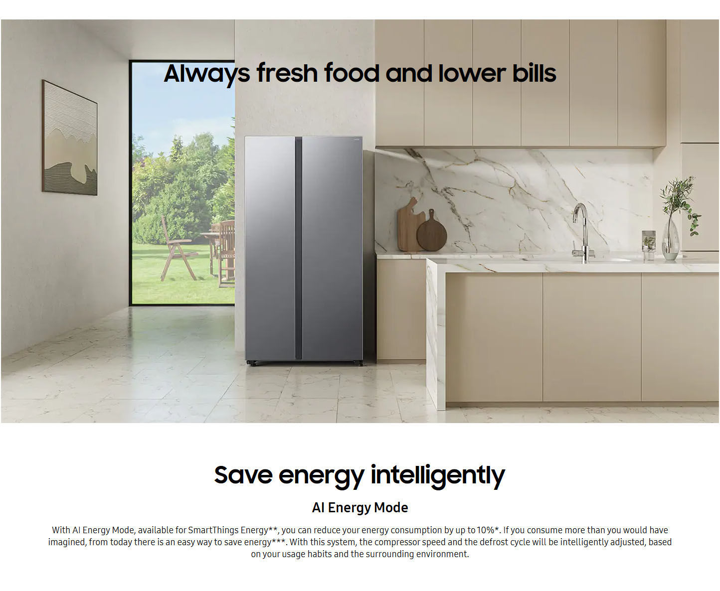 Samsung RS70F64KEFEF SpaceMax™ 640L American Style Fridge Freezer ALL 1