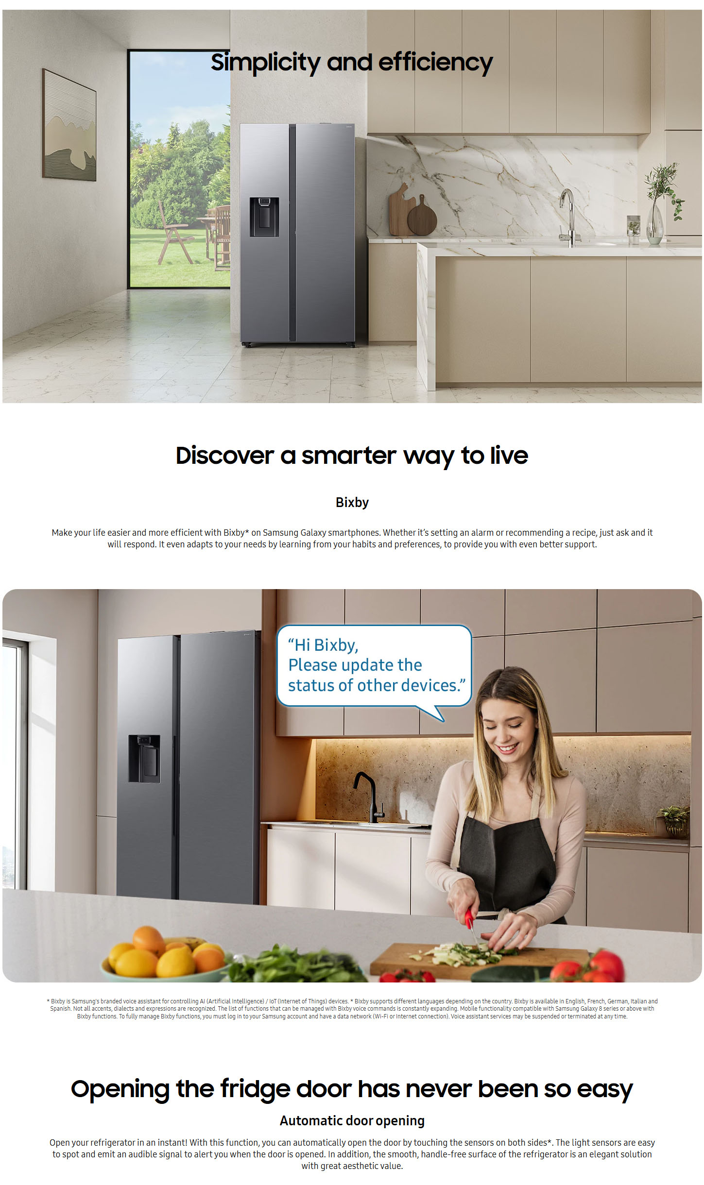 Samsung RS80F66KCTEF Bespoke AI Series 8 with SpaceMax™ 634L American Style Fridge Freezer ALL 1