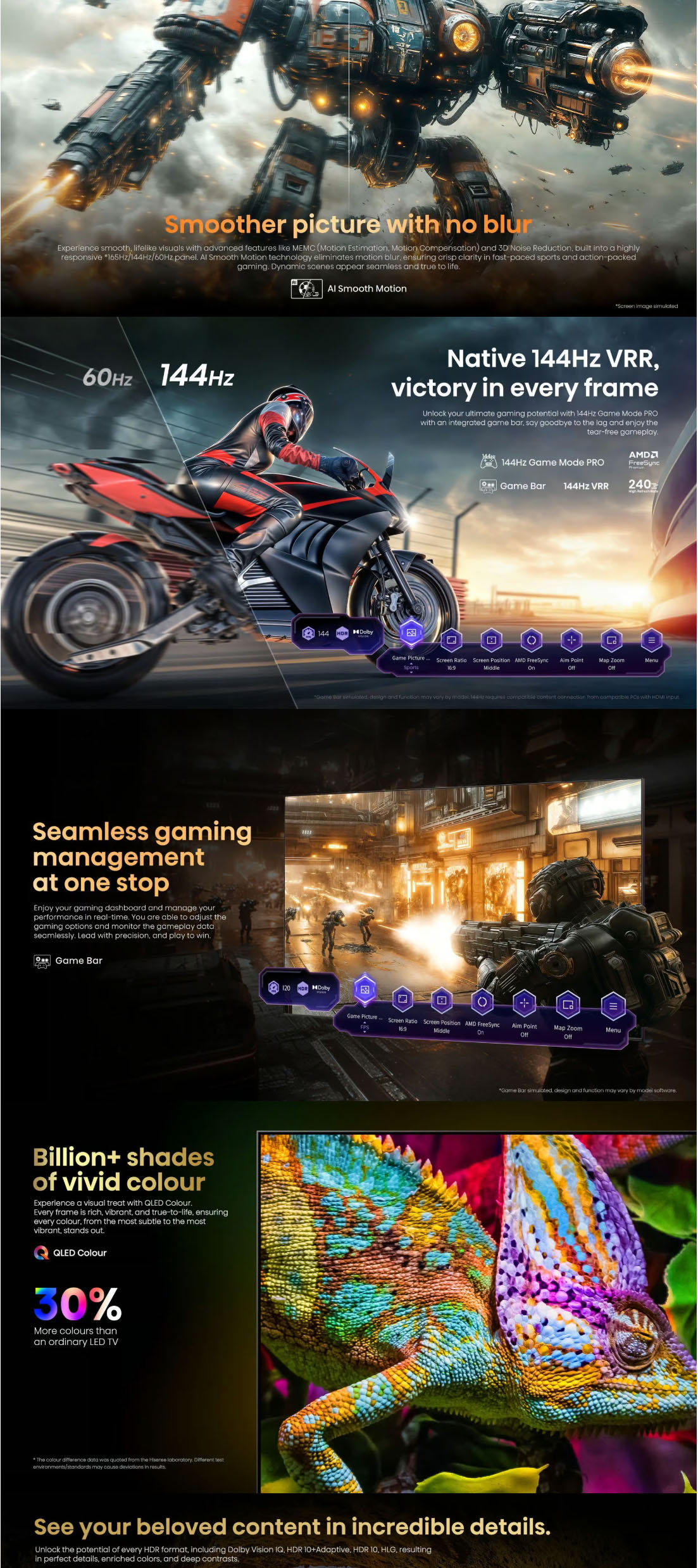 Hisense 55U7Q 55 Mini-LED 144Hz VRR QLED Gaming TV ALL 3