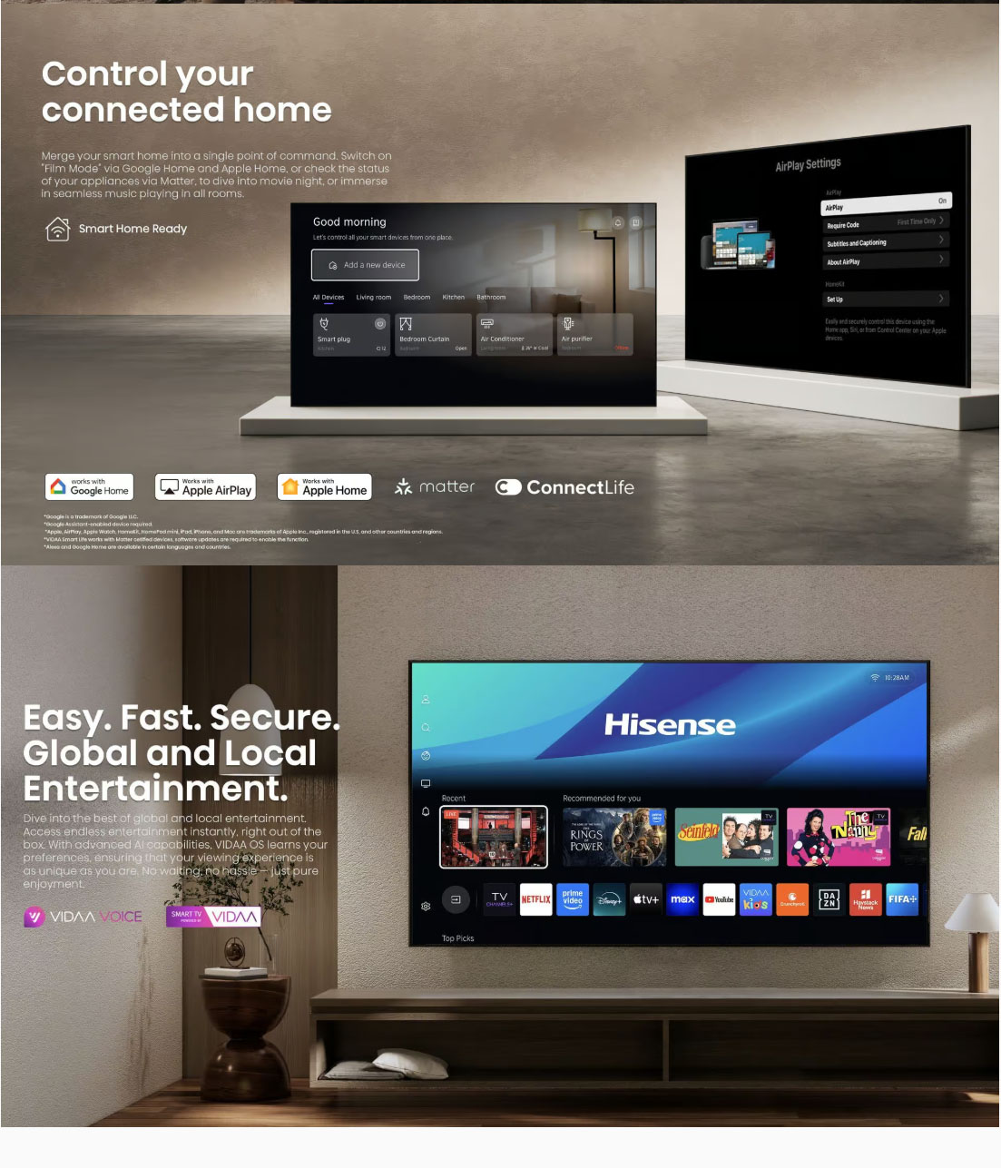 Hisense 55U7Q 55 Mini-LED 144Hz VRR QLED Gaming TV ALL 7
