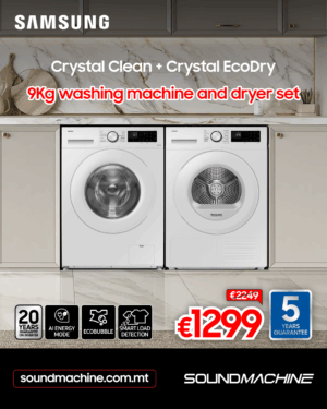 Samsung Crystal Clean + Crystal EcoDry 9Kg Washing Machine & Dryer Set