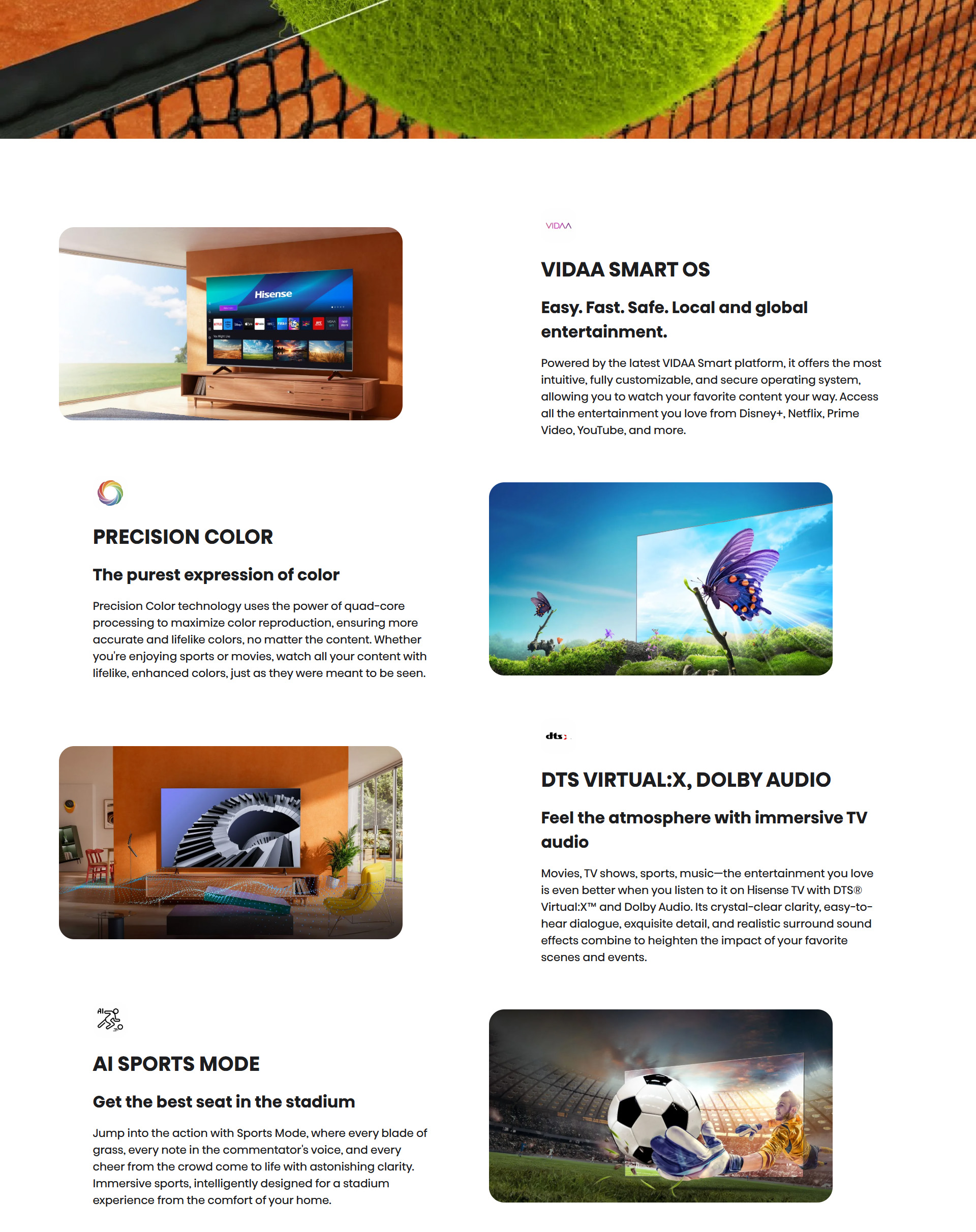 Hisense 75E63NT 75 inch 4K Smart TV side view