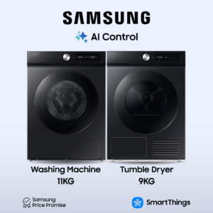 Samsung Laundry Bundle: 11Kg Bespoke Washing Machine + 9Kg Bespoke Tumble Dryer