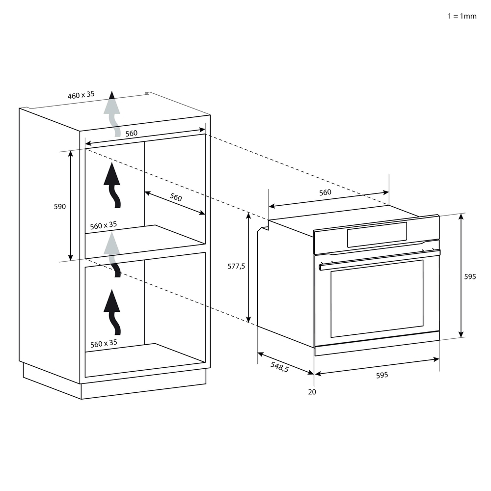 Candy F ACDI Z600 L 60cm Idea 70L Class A+ Aquactiva Electric Oven - Image 7