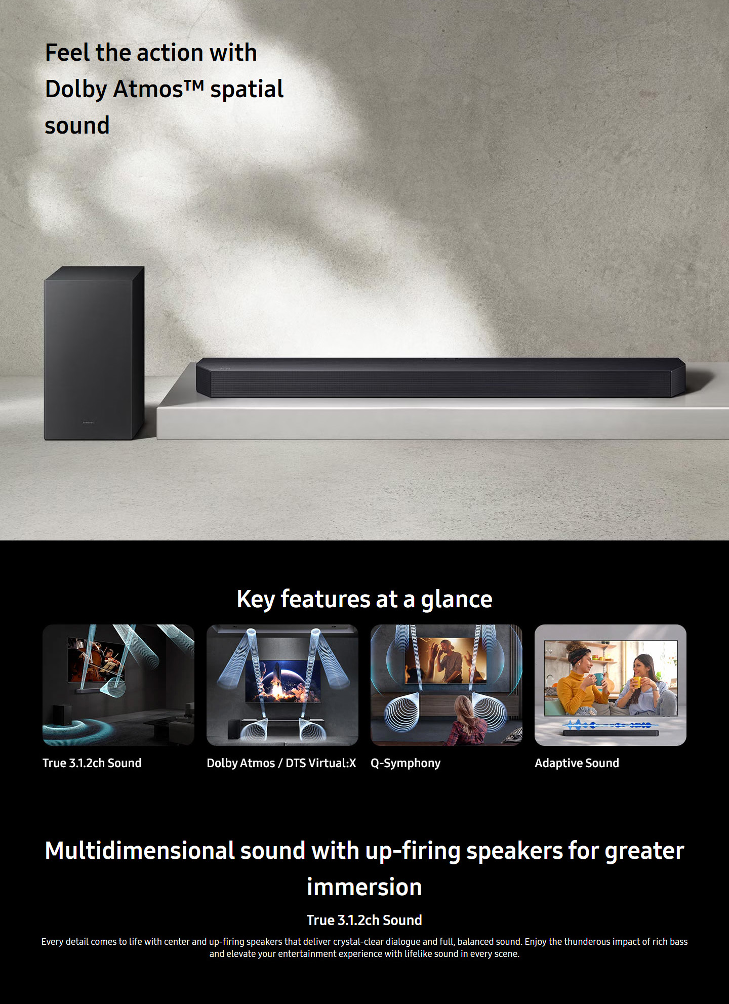Samsung HW-Q600F ZF Q-Series Soundbar with 3.1.2ch Subwoofer ALL 1