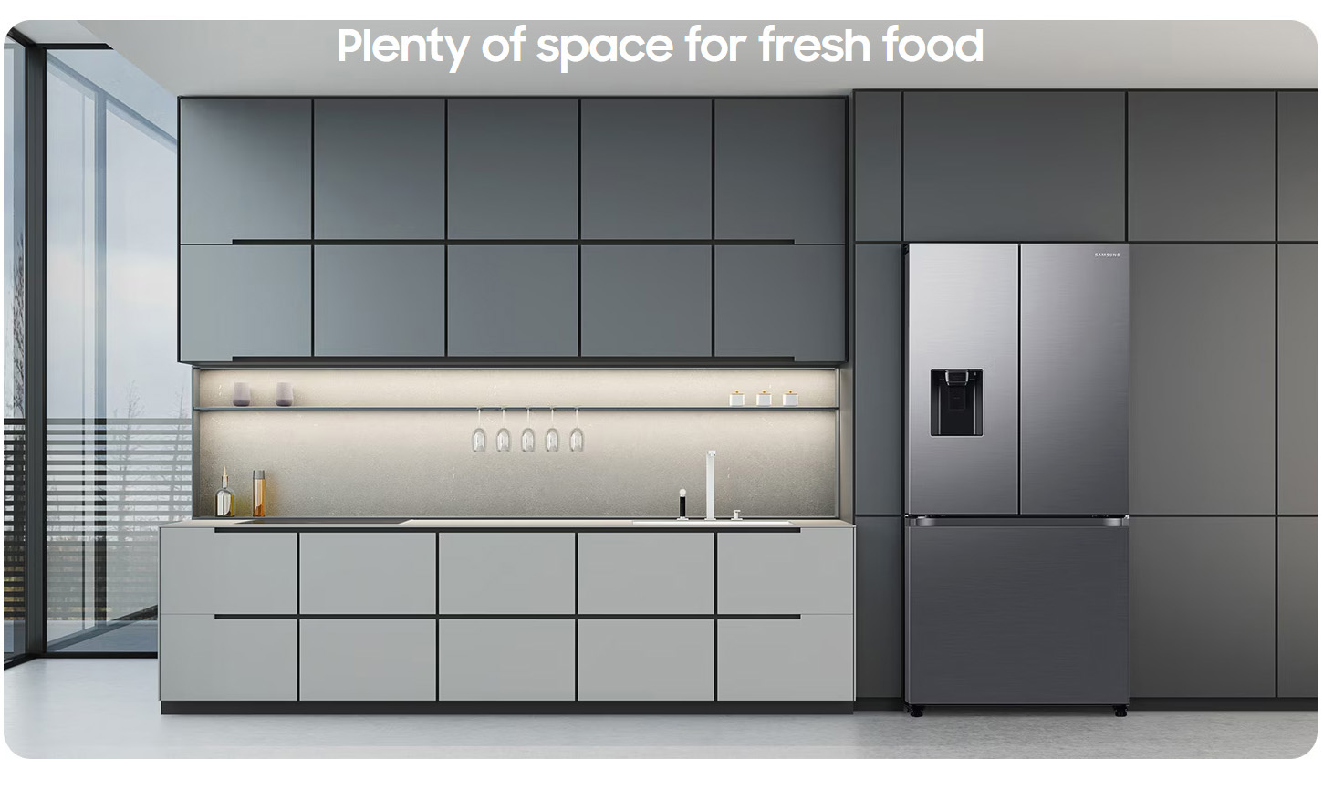 Samsung RF50C530EB1 EF AI 495L French Style Fridge Freezer ALL 1