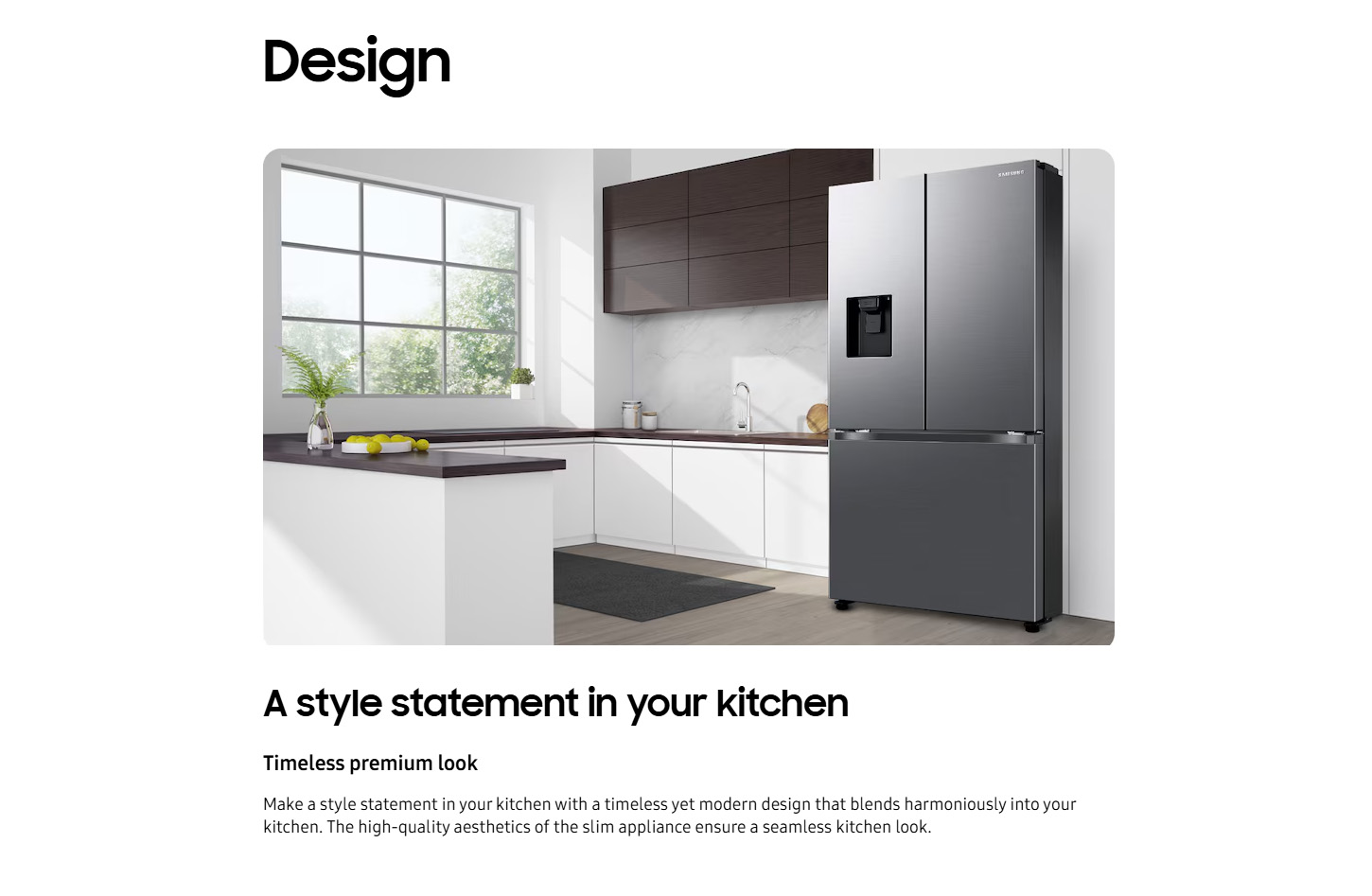 Samsung RF50C530EB1 EF AI 495L French Style Fridge Freezer ALL Design