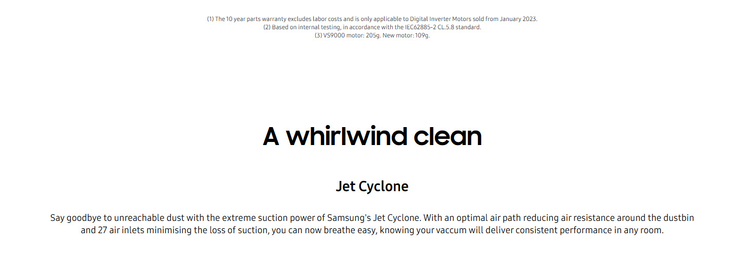 Samsung VS20C8524TB WA Jet™ 85 Complete Extra Stick Vacuum Cleaner Hexajet Motor 210W ALL 3