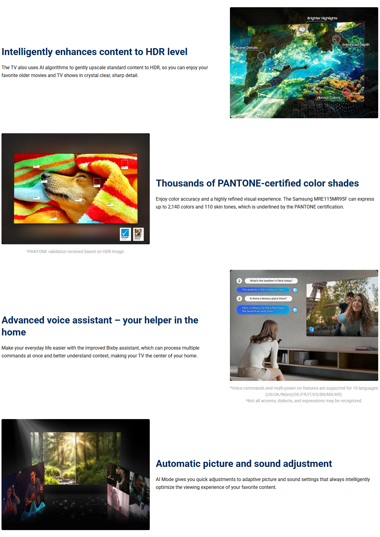 Samsung MRE115MR95FXXH 115” Micro RGB R95H 4K Samsung Vision AI Smart TV ALL 4