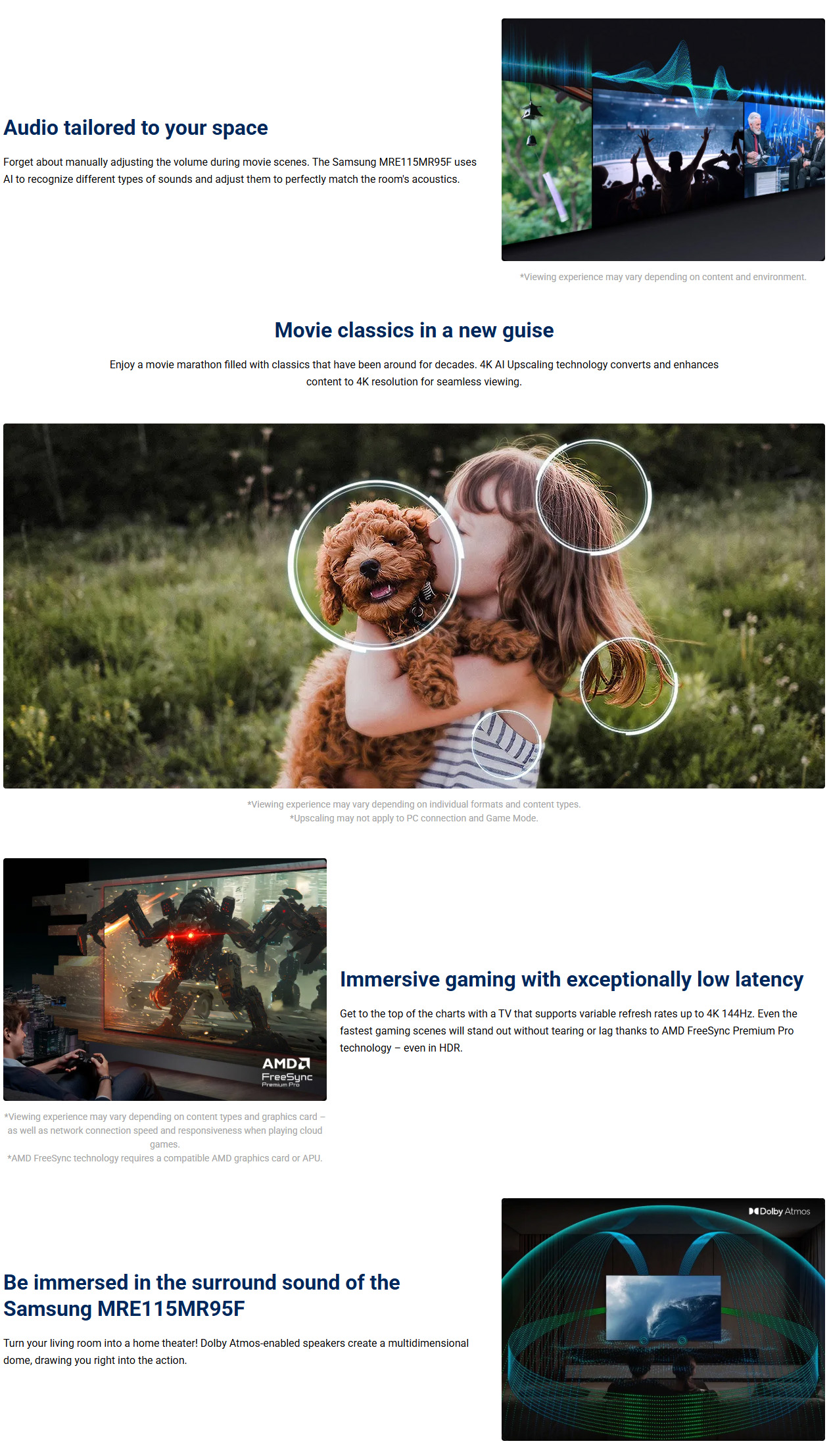 Samsung MRE115MR95FXXH 115” Micro RGB R95H 4K Samsung Vision AI Smart TV ALL 5