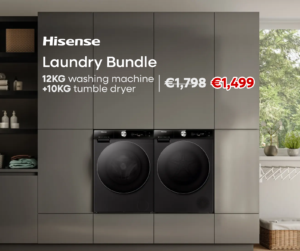Hisense Laundry Bundle: 12Kg Washing Machine + 10Kg Tumble Dryer