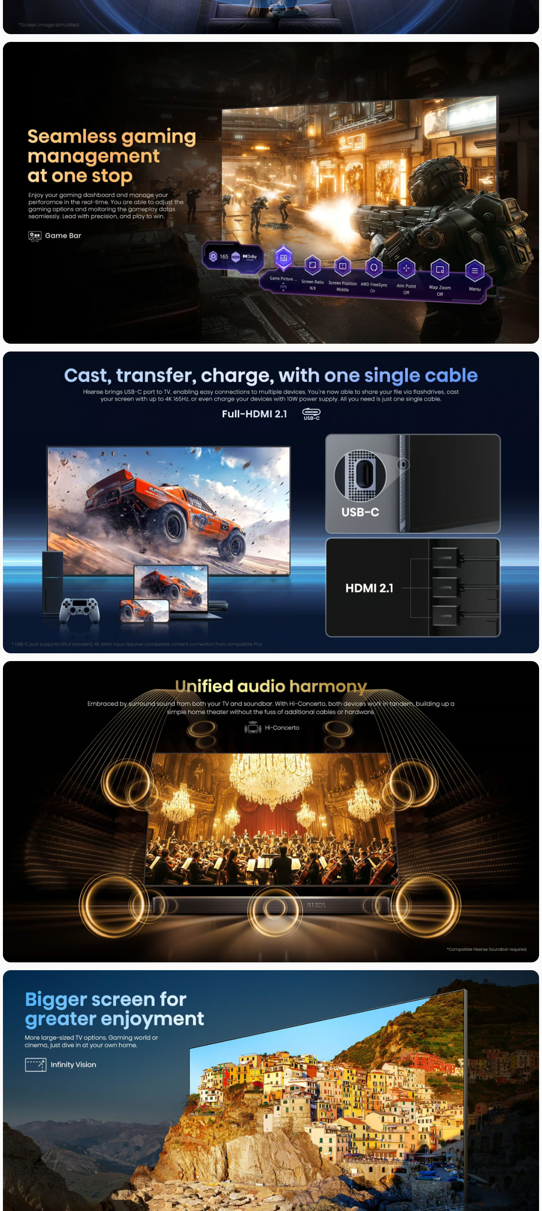 Hisense 100U8Q 100 Mini-LED 165Hz VRR QLED Gaming TV ALL 6