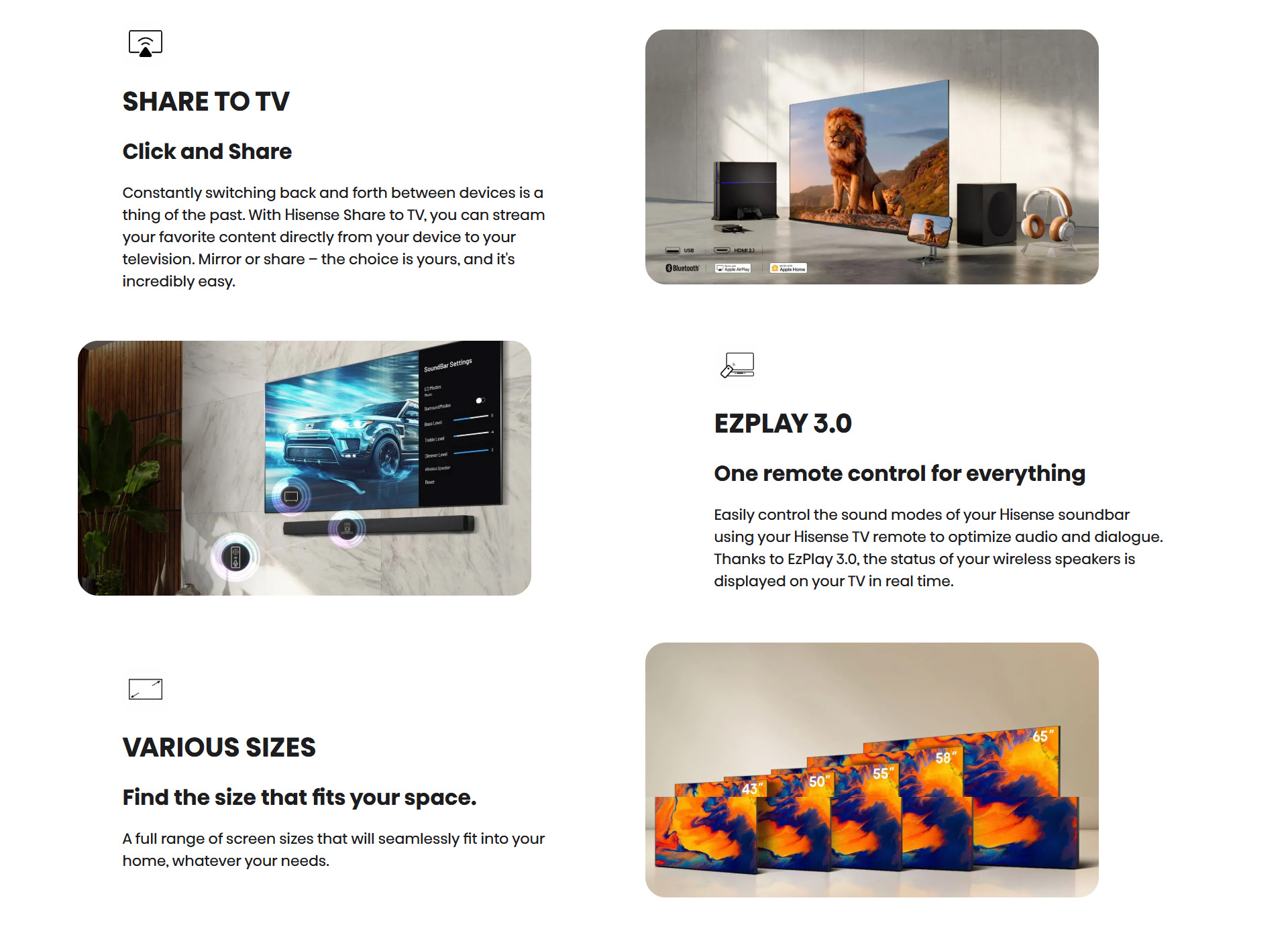 Hisense 55A6S television specifications and design