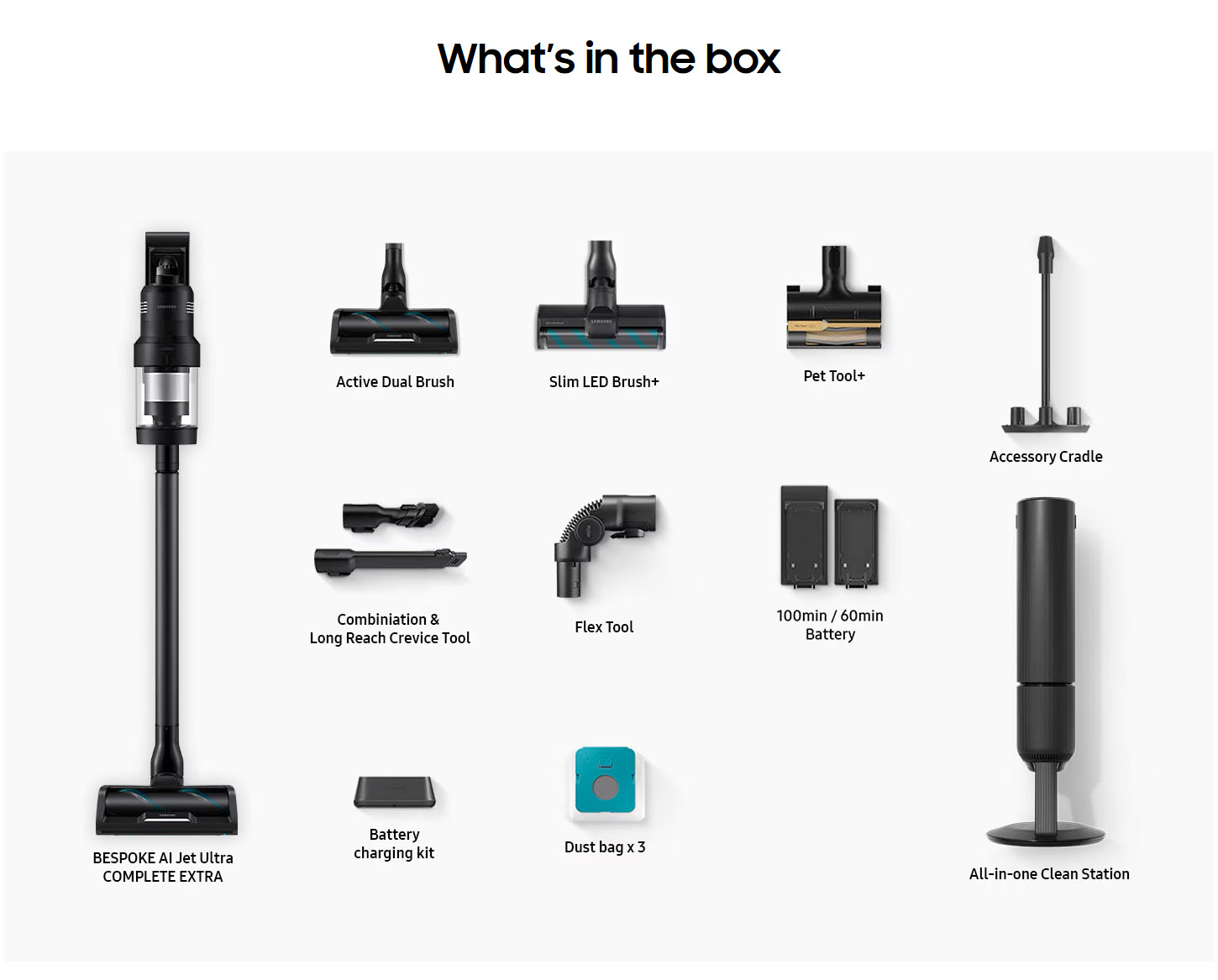 Samsung VS90F40DEK WA Bespoke AI Jet Ultra Complete Extra AI Cleaning Vacuum Cleaner ALL Bottom