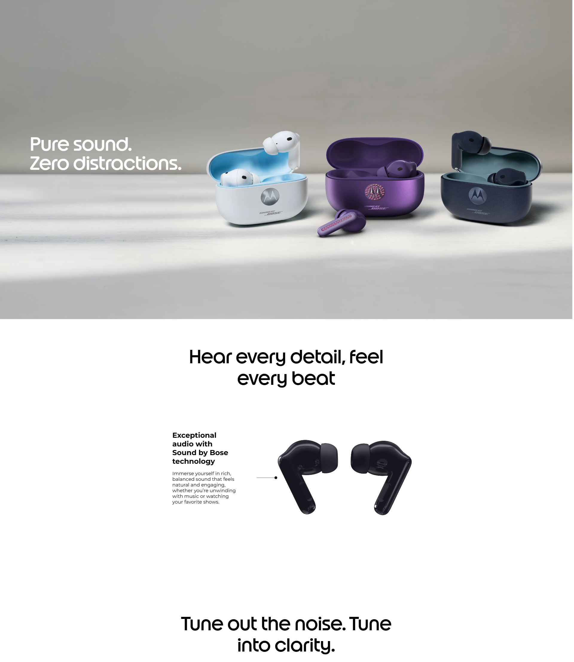 Motorola Moto Buds 2 Plus Headset Wireless In-Ear Calls Music Bluetooth - White ALL 1