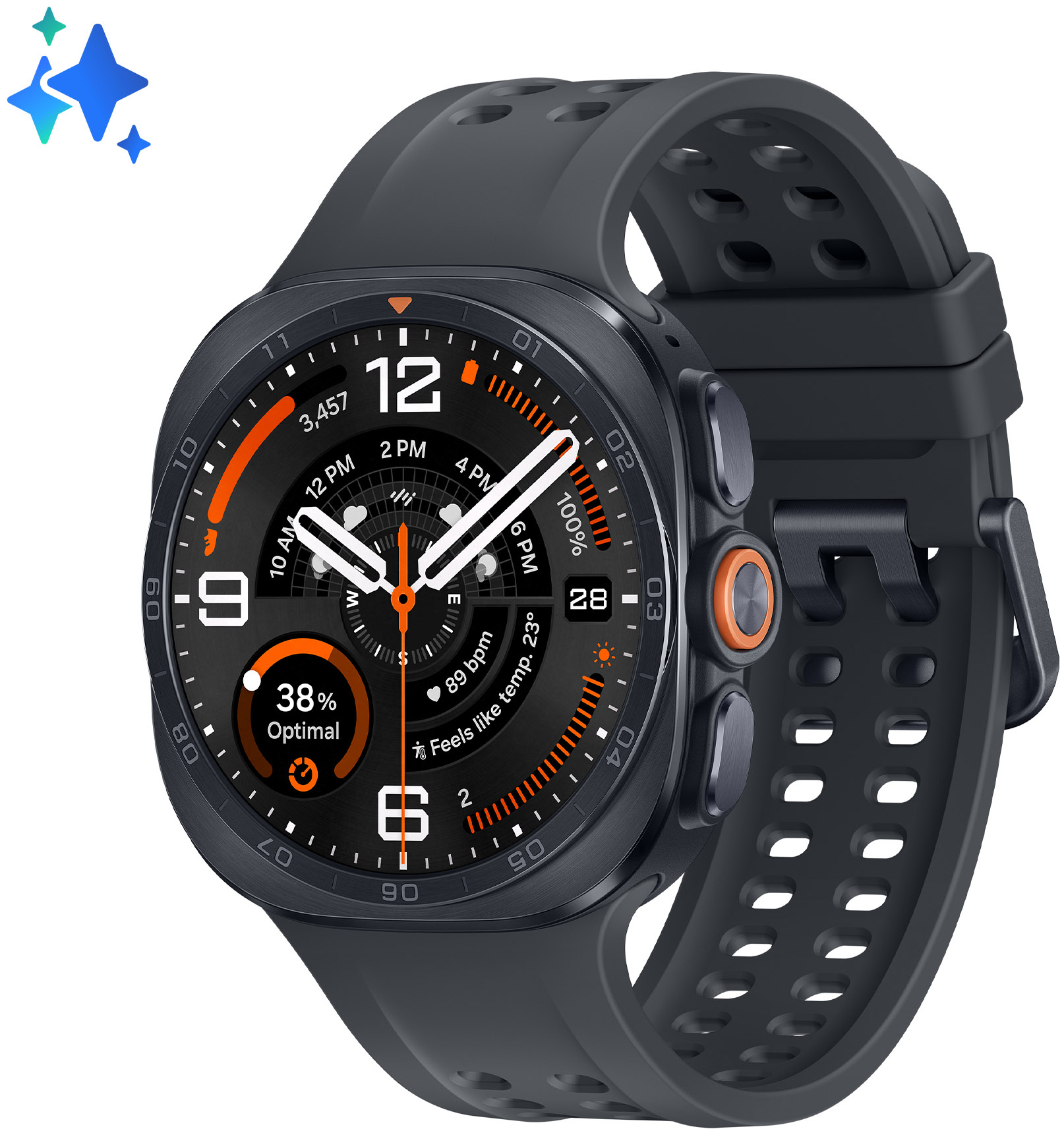 Samsung Galaxy Watch Ultra2 AMOLED 4G 47mm Digital 498 x 498 Pixels Touchscreen Wi-Fi GPS Satellite - Titanium Grey