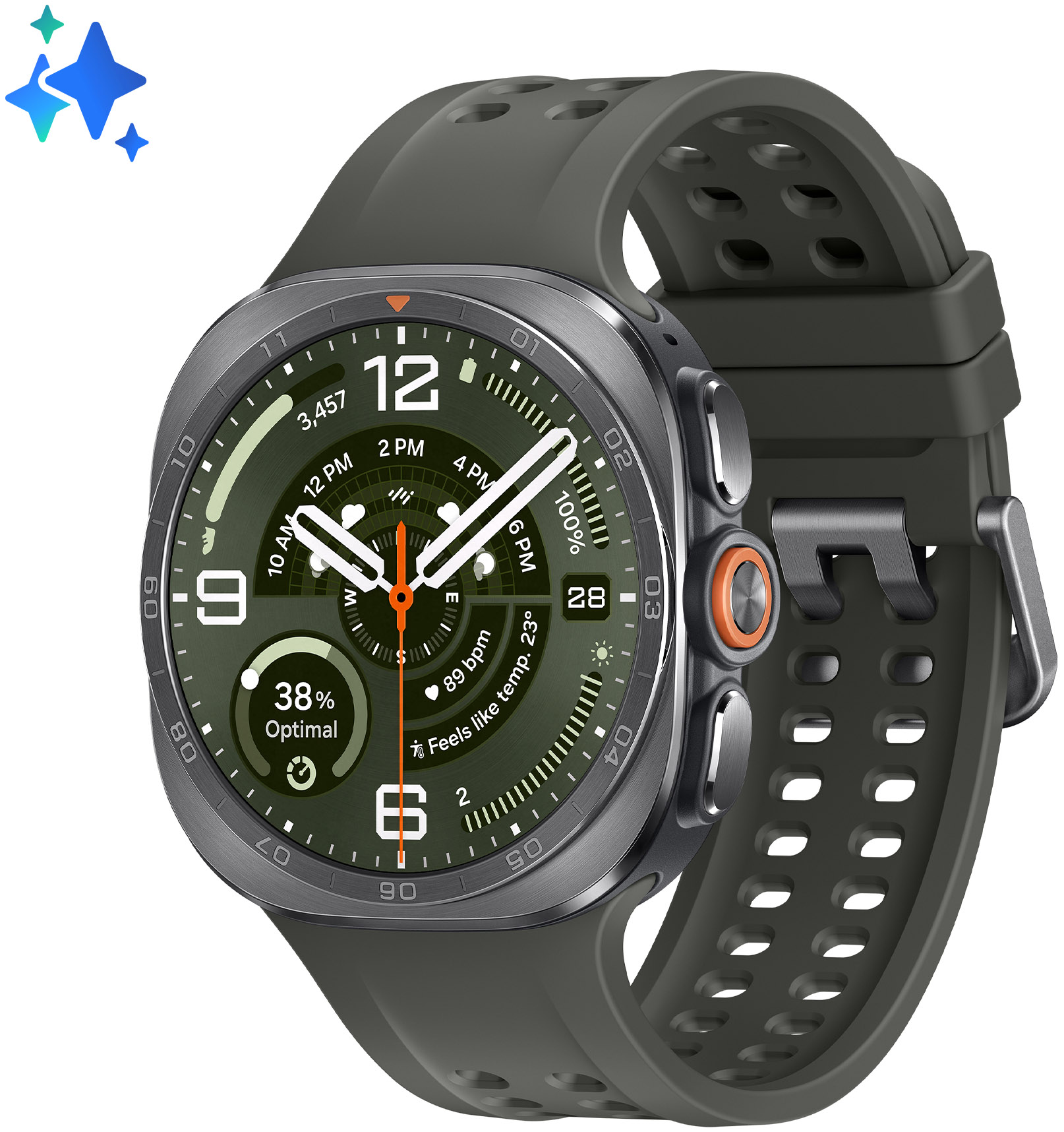 Samsung Galaxy Watch Ultra2 AMOLED 4G 47mm Digital 498 x 498 Pixels Touchscreen Wi-Fi GPS Satellite - Titanium Silver