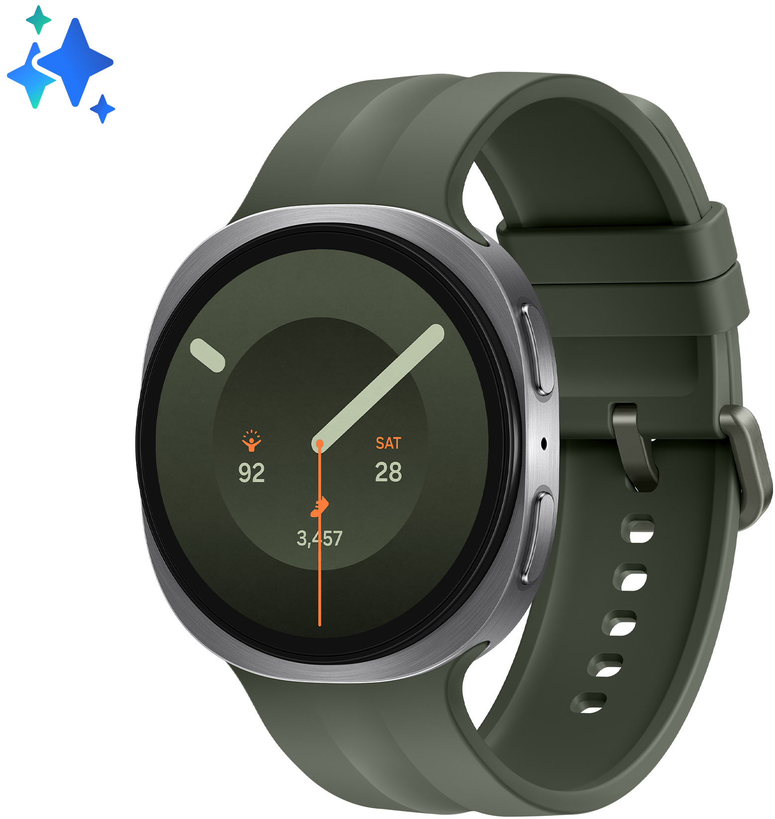 Samsung Galaxy Watch9 AMOLED 44mm Digital 480 x 480 Pixels, Touchscreen Wi-Fi GPS - Silver